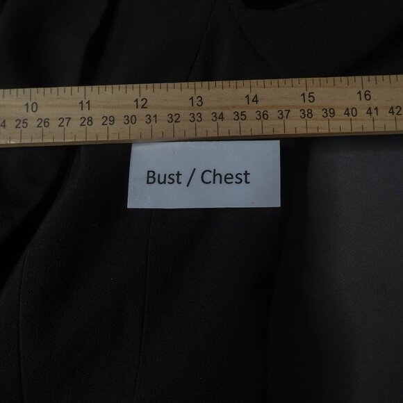 Women Blazer Jacket XS Black Retro Y2K Ruched Sleeve Minimalist Capsule Corpcore - Picture 8 of 11